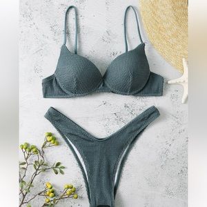 SHEIN Textured Bikini Set Medium